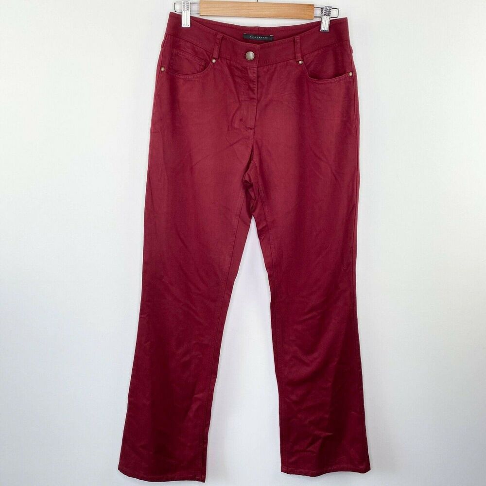 Elie Tahari Womens Y2K Red‎ Mid Rise Bootcut Jeans Size 6 Festival Boho